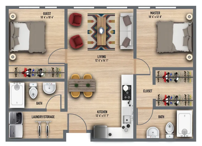 2 Bedroom | 907 Square Feet 2 Bedroom | 907 Square Feet